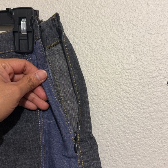 Derek Lam Colorblock Denim Mini Skirt - Black, Blue, and Cream - Picture 3 of 6